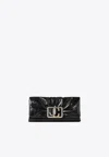 Jimmy Choo Mini Edie Vintage Leather Chain Clutch In Black