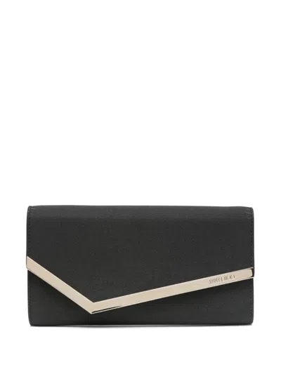 Pre-owned Jimmy Choo Mini Emmie Clutch Bag In Black