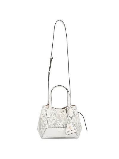 Jimmy Choo Mini Lace Diamond Tote Bag In White