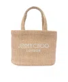 Jimmy Choo Mini Logo-embroidered Beach Bag In Nude