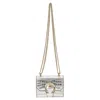 Jimmy Choo Mini Paris Metallic Croc-embossed Super Mini Bag In Silver Leather In Silver