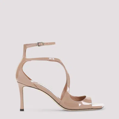 Jimmy Choo Mini Patent Leather Sandals With 7.5cm Heel In Nude
