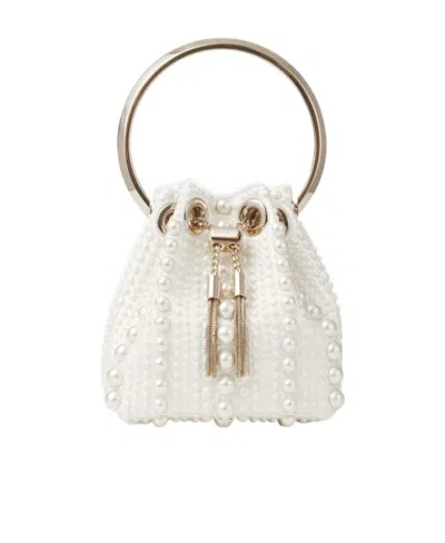 Jimmy Choo Mini Pendant Shoulder Bag In White