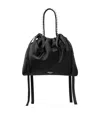 Jimmy Choo Mini Satin Bow-detail Drawstring Bag In Orange