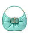 Jimmy Choo Mini Satin Edie Shoulder Bag In Green