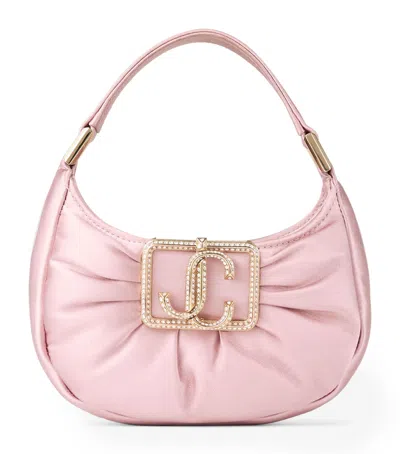 Jimmy Choo Mini Satin Edie Shoulder Bag In Rose Gold