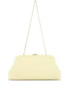 Jimmy Choo Skylar White Clutch With Chain-link Shoulder Strap And Kiss-lock Closure With Logo Plaque In Neutral