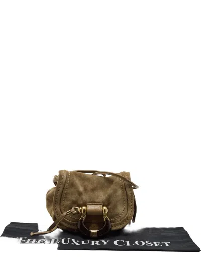 Pre-owned Jimmy Choo Mini Suede Cross Body Bag In Brown