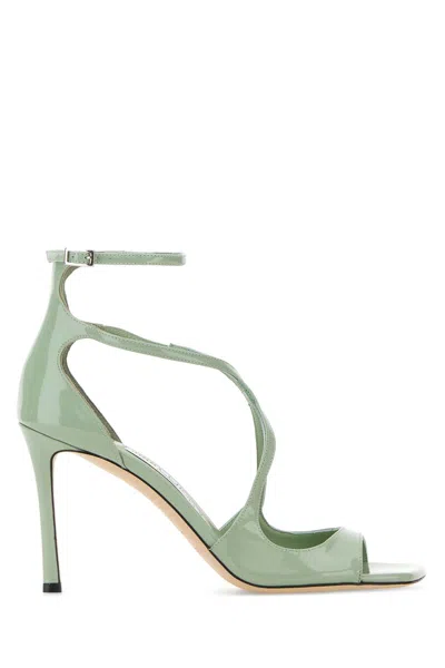 Jimmy Choo Mint Green Leather Azia 95 Sandals