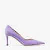JIMMY CHOO MIXED LEATHER PUMPS IN WISTERIA