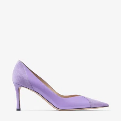 Jimmy Choo Mixed Leather Pumps In Wisteria In Purple