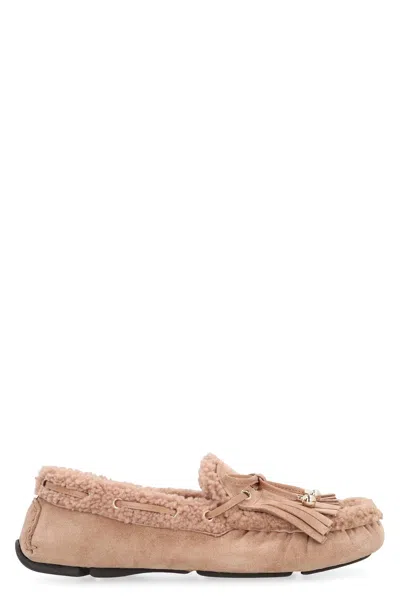 Jimmy Choo Moccasins Manon F In Suede In Neutral