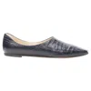 Jimmy Choo Mock Croc Leather Square Toe Jc Charm Flats In Multi