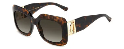 Jimmy Choo Brown Resin Sunglasses In Black