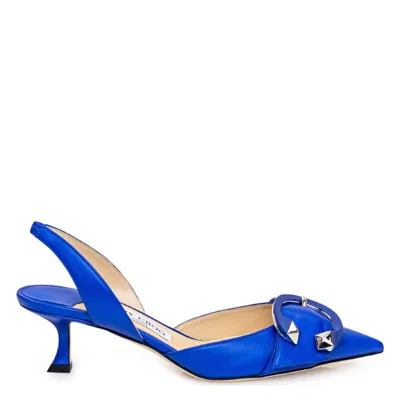 Jimmy Choo Moni 50 Nappa Slingback Pumps In Blue