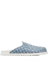 Jimmy Choo Monogram Logo-detail Slippers In Blue