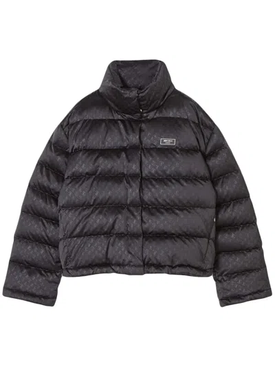 Jimmy Choo Monogram-print Puffer Jacket In S200 Black/black
