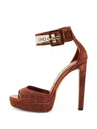 Pre-owned Jimmy Choo Moscow Platform Sandals In Brown