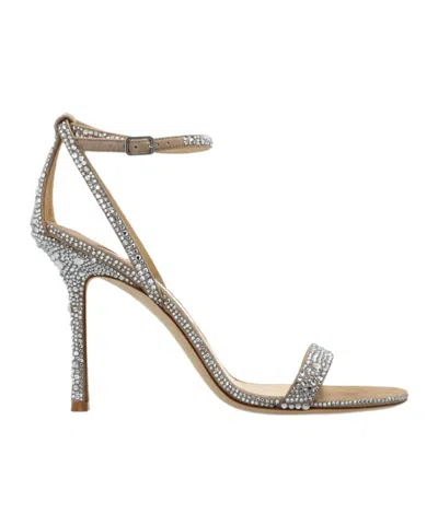 Jimmy Choo Moza Crystal-embellished Heeled Sandals In Gray