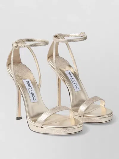 JIMMY CHOO MOZA LEATHER PLATFORM STRAP HEEL SANDALS