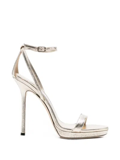 Jimmy Choo Moza Metallic-effect Platform Sandals In Gold