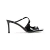 Jimmy Choo Anise 75mm Shiny Leather Sandals In Black