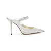Jimmy Choo Bing 100 Glitter Fabric M In Grey