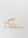 Jimmy Choo Mules Leather Textured Strap Embellished In Brown