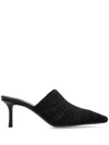 Jimmy Choo Draped Pointed Toe Stiletto Mules In Black