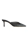 Jimmy Choo Vivi 65 Mesh Embellished Mules In Black