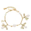 Jimmy Choo Multi Charm Ribbon Bracelet In Gold