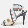 Jimmy Choo Multicolor Canvas Bailey Ankle Wrap Sandals In Multi