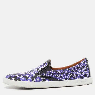 Pre-owned Jimmy Choo Multicolor Demi And Patent Slip On Sneakers Size 37.5