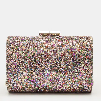 Pre-owned Jimmy Choo Multicolor Glitter Fabric Mini Tube Clutch