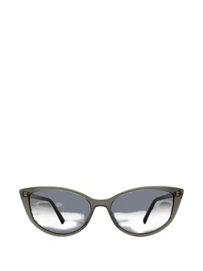 Jimmy Choo Nadia Glitter-effect Cat-eye Sunglasses In Brown