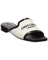 JIMMY CHOO NAKO CANVAS & LEATHER FLAT