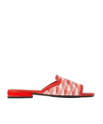 JIMMY CHOO JIMMY CHOO NAKO LOGO EMBROIDERED SLIDES