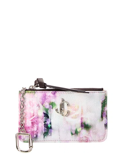 Jimmy Choo Nancy Leather Card Holder In Pink
