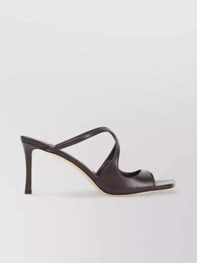 Jimmy Choo Nappa Leather Stiletto Heel Sandals In Black