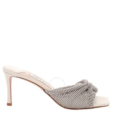 Jimmy Choo Naria 75mm Crystal Embellished Heeled Mules In White