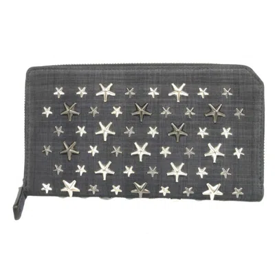 Pre-owned Jimmy Choo Navy Canvas Long Wallet (bi-fold) ()