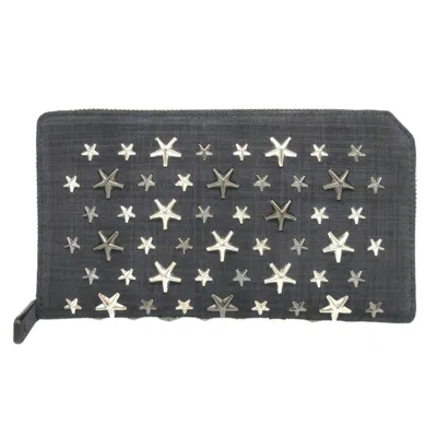 Pre-owned Jimmy Choo Navy Canvas Long Wallet (bi-fold) ()