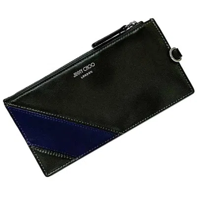 Pre-owned Jimmy Choo Navy Leather Coin Purse/coin Case ()