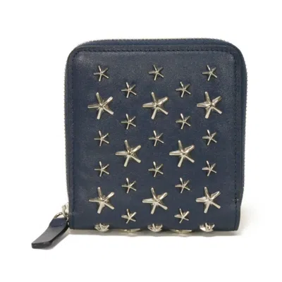 Pre-owned Jimmy Choo Navy Leather Wallet (bi-fold) () In Blue