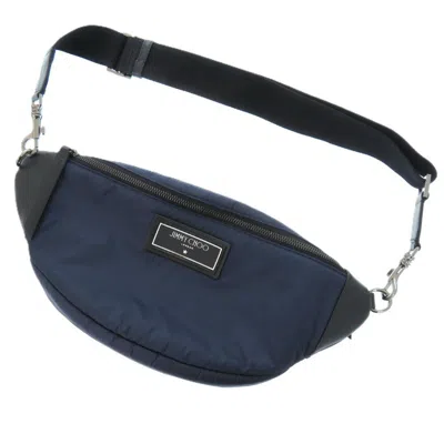 Pre-owned Jimmy Choo Navy Nylon Leather Fanny Pack Sling Bag () In Multi