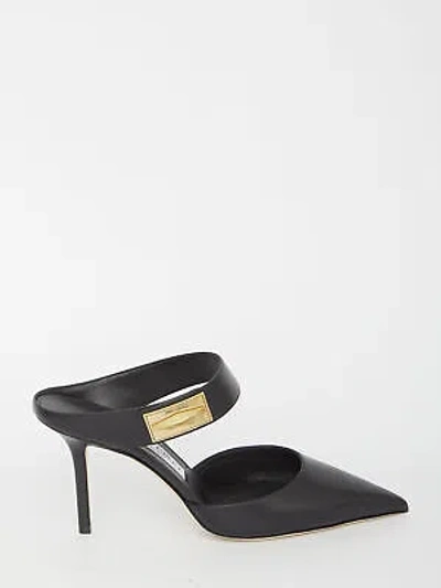 Pre-owned Jimmy Choo Nell 85 Mules In Nero