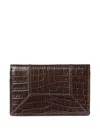 Jimmy Choo Nello Crocodile-effect Leather Wallet In Brown
