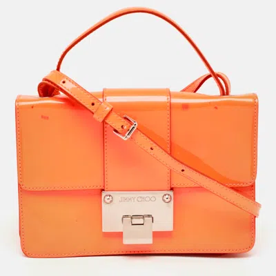 Pre-owned Jimmy Choo Neon Orange Patent Leather Rebel Crossbody Bag