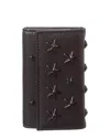 Jimmy Choo Neptune Leather Key Case In Black