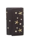 Jimmy Choo Neptune Leather Key Case In Black
